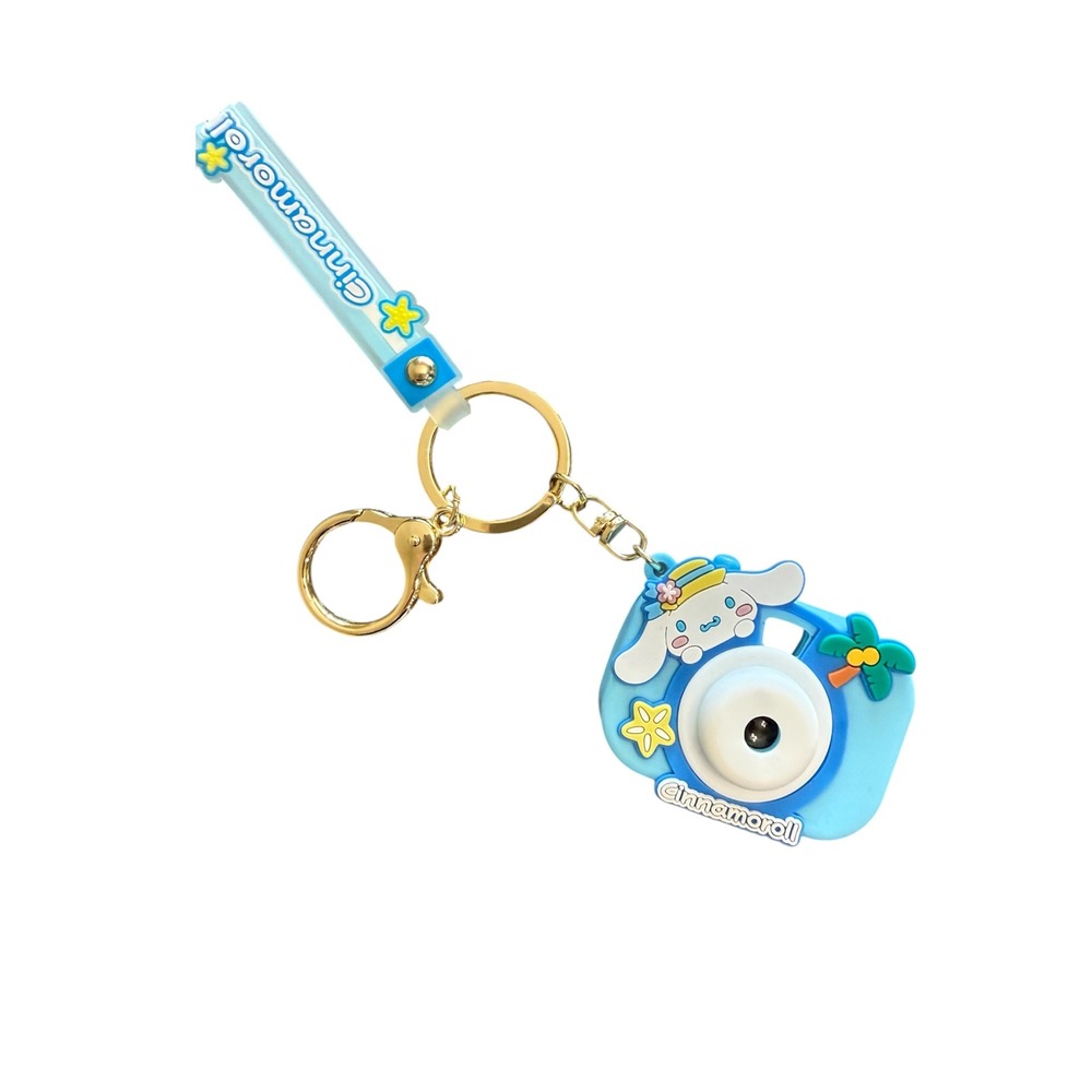 Sanrio‎ Cinnamoroll LED Light Up Camera Keychain Blue Kawaii Bag Charm Accessory